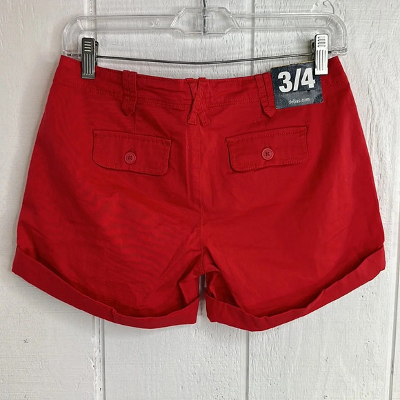 Delia’s Women’s/Juniors Scout Size 3/4 Cherry Red 4” inseam 4-pocket Shorts NWT - Picture 5 of 7